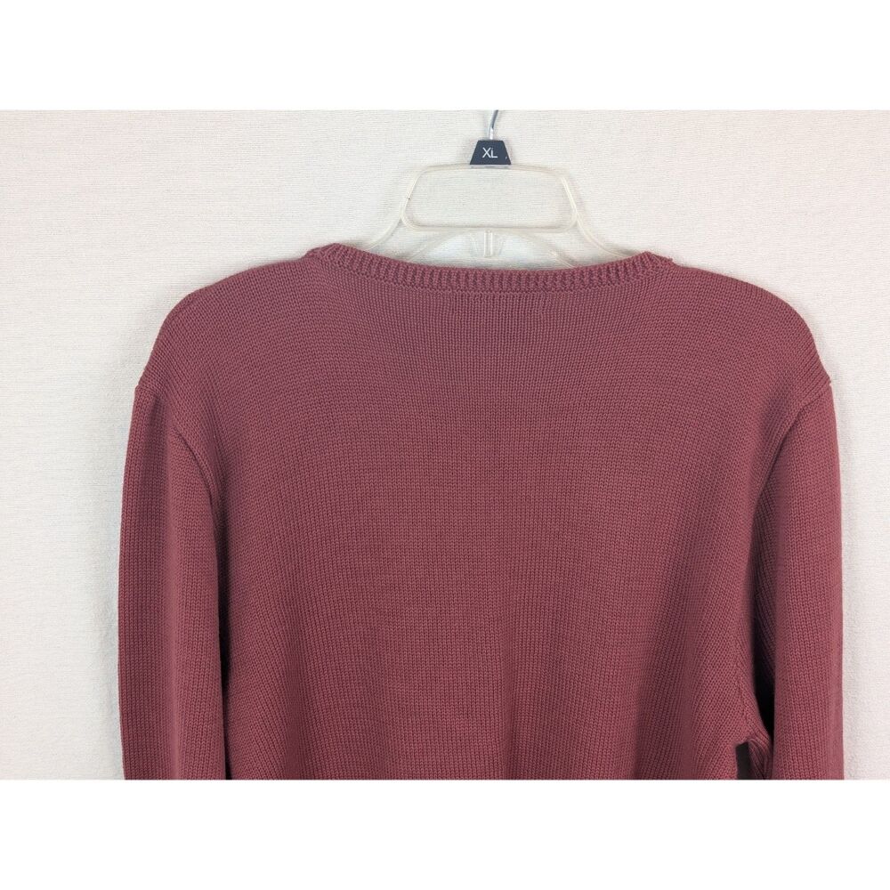 Vintage Ralph Lauren Wool Sweater Burgundy Men's Size Large Made in USA - Picture 7 of 8